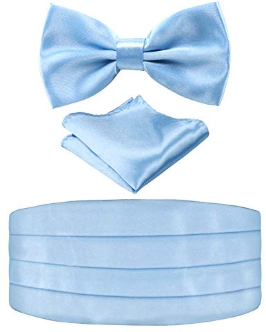 Alizeal herr solid / paisley fluga, kummerbund och anky set