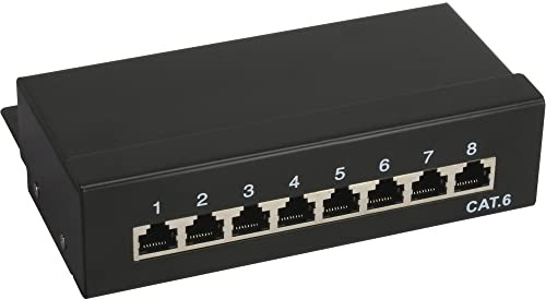 InLine 19906 Patch Panel Cat.6, 8 Porte, Desktop, Nero