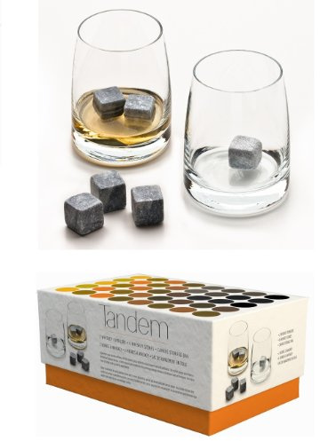 Tandem Whiskey Set - 2 Scotch Tumblers with Chilling Stones