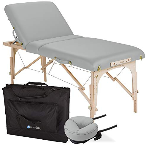 EarthLite Portable Massage Table Package Avalon TILT – Foldable Treatment Table with Tilt Option, Reiki Endplate, Premium Flex-Rest Face Cradle & Strata Cushion, Carry Case (30”x73”)