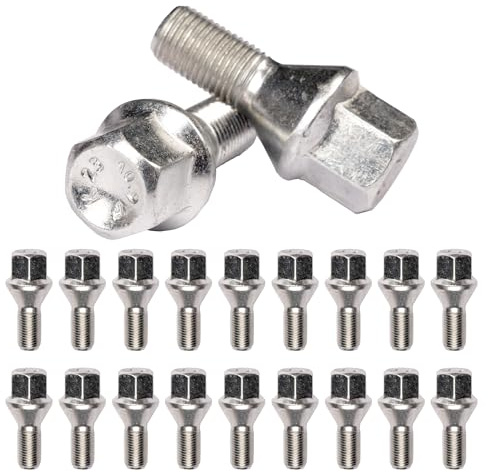 Kit 20 bulloni ruota Compatibili con Alfa Romeo Mito Giulietta GT 156 147 ruote cerchi in acciaio e in lega M12x1,25