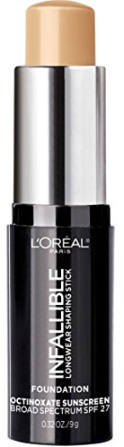 L'Oreal Paris Makeup Infallible Longwear Shaping Stick Foundation, 405 Sand, 1 Tube, 0.32 Ounce