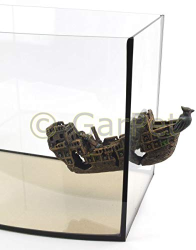 Happet Aquarium Deko Schiff Magnetisch Boot Wrack 2-teilig Schiffswrack Segelschiff