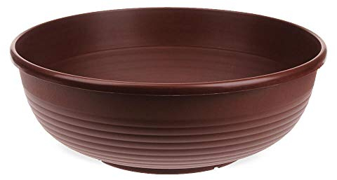 matches21 Bauchige Pflanzschale Pflanzgefäß für Garten & Grabschmuck innen & außen Kunststoff braun 1 STK - Ø 45x15,5 cm