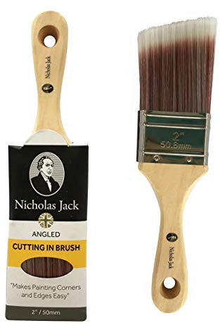 Nicholas Jack Brocha de pintura en ángulo de 50 mm para cortar y bordear esquinas mientras pintas y decoras