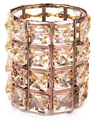 Porrasso pennhållare pennhållare skrivbordsorganisatör kosmetika förvaring arrangör rund design pennfodral barn kristall makeup borste hållare roséguld