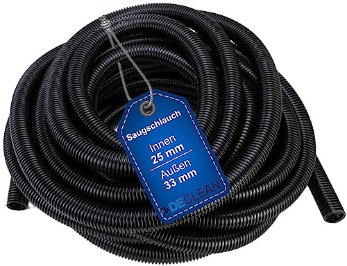 DeClean Staubsaugerschlauch 25mm kompatibel mit Alto Nilfisk Wap Universal Schlauch Meterware Länge 20 Meter Saugschlauch