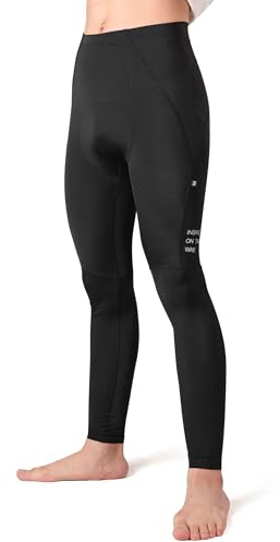 INBIKE Pantalones de Ciclismo para Hombre Culotte Largo Invierno Pantalones Montaña con Alta Densidad de Elasticidad y Acolchado de Esponja 3D Transpirable y Absorbente de la Humedad JR024, Negro, M