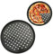 Tissting Pizzablech Gelocht 28cm Runde Perforierte Pizzaform Schwarz Karbonstahl Antihaftbeschichtet Leicht Entformbare Pizza Backblech Kuchenblech für Pizza Pie Flammkuchen