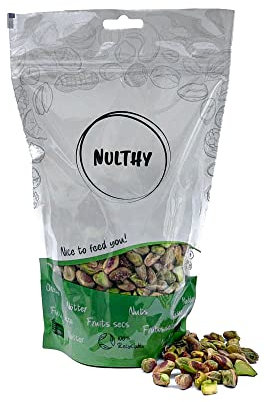 NULTHY - 500gr Pistacho Tostado BIO - Sin Cáscara - Sin Sal - Frutos Secos Naturales - Frutos Secos BIO - Cultivo Ecológico - Sin Gluten - Vegano