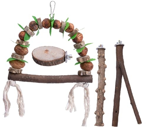 minkissy 4pezzi Giocattoli Per Uccelli Legno Per Pappagalli e Parrocchetti Giocattoli Resistenti Per Masticare e Decorare Accessori Per La Casa Sicuri e Divertenti