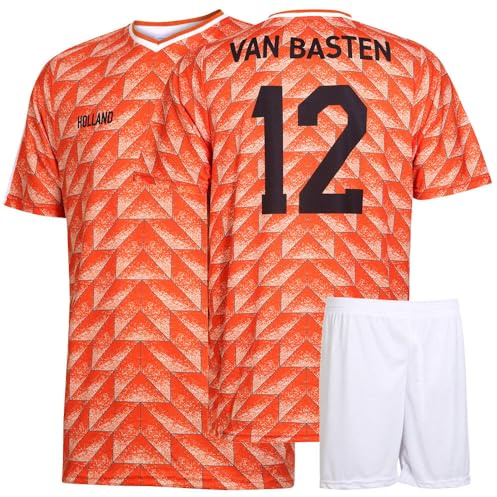 EK 88 Fotbollströja från Basten - Nederländska landslaget - Orange - Barn och Vuxna - Pojkar - Fotbollsutrustning - Fotbollspresenter - Sport-T-shirt - Sportkläder - Storlek 164