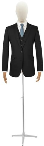 MINRS Manichino sartoriale maschio, manichino busto uomo 134,62-193,04 cm altezza regolabile piedistallo modello abbigliamento display per negozi di abbigliamento, mostre di abbigliamento, negozi