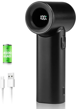 Portable Handheld Fan, 17400RPM High Speed Turbo Mini Fan 5 Speeds, 4500mAh Battery Rechargeable Personal Fan, Up to 15H Cooling Time, Cool Down Quickly, Powerful Small Fans for Outdoor Camping Travel