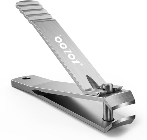 BEZOX Professioneller gebogener Nagelknipser für Fingernägel und Zehennägel – Hergestellt aus robustem Edelstahl, geeignet für dicke Fingernägel und Zehennägel von Männern und Frauen