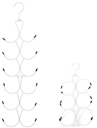Cintre Foulard,Organisateur D'écharpes avec 12 Crochets Cintre Porte Ceinture Cravate Pliable pour éCharpes ChâLes Ceintures Et Cravates(Blanc)