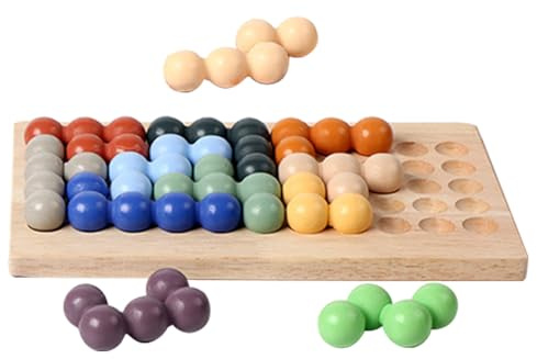 Krmoau Tablero de madera con perlas juego | juguete de asignación de la tarea | rompecabezas de cuentas de madera para niños, juego de mesa, para el hogar, aula, viajes, picnic, viajes en coche, niñas