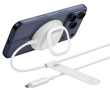 Belkin UltraCharge Magnetisk Laddare med Qi2 25 W, Snabb Trådlös Laddare, MagSafe-kompatibel med teknik för passiv kylning, stöd för iPhone 17-serien, Pixelsnap, AirPods Pro - Vit