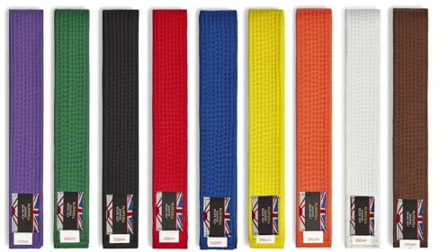 Playwell Martial Arts Cotton Solid Coloured Extra Long Large Waist Grading Belt - (Karate, Judo Taekwondo) - 340cm or 360cm