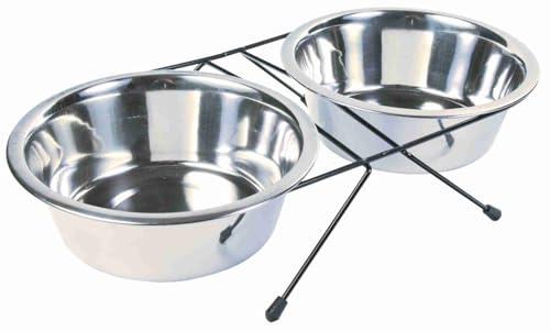 Trixie Eat on Feet - Set di Due Ciotole in Acciaio Inox per Cani