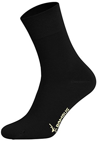 Tobeni 6 Pares Mujer Hombre Calcetines Negocio de Bambú sin Goma Unisexo Color Negro Tamano 39-42