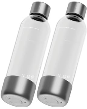 SODA BÄR BESSER TRINKEN 1L Wassersprudler-Flasche mit Bajonett-Verschluss, BPA-frei, 2er Set, transparent