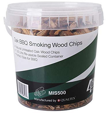 First4spares bois de chêne classique Chips pour Fire Pit Barbecue de & fumeurs-1,25L Pot refermable pour conserver la fraîcheur