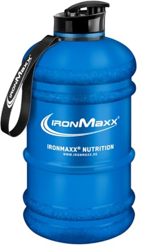IronMaxx Galón de Agua - Azul Mate 2200ml | sin BPA & DEHP | botella a prueba de fugas con escala de medida | disponible en colores diferentes