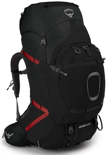 Osprey Herren Äther Plus 85 Rucksack, Schwarz, X-Large