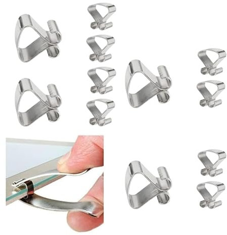 12 x rahmenlose Clips, 7 mm, französischer Stil, versilbert, für Bilderrahmen