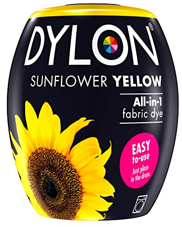 DYLON All-in-1 Stoff Dye 05 Sunflower gelb, Waschmaschine Stoff gefärbtes Kissen, für frische und intensive Farben