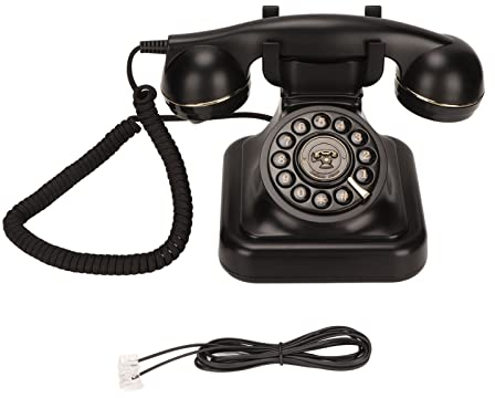 Retro-Festnetztelefon, Klassisches Vintage-Telefon mit Drehscheibe, Schnurgebundenes Telefon, Unterstützung für Wahlwiederholung, Dekoratives Antikes Festnetztelefon für Home Office Hotelbar