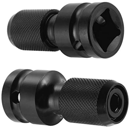 2 Pcs Drill Socket Adapter - 1/2 Inch Square Drive to 1/4 Inch Hex Shank Impact Wrench Adapter with Quick Release Chuck Converter for Impact Ratchet Wrench and Screwdriver Bit Holding Socket