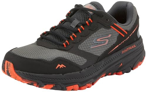 Skechers Men's Go Run Trail Altitude 2.0 Marble Rock 3.0 Trainers, Black and Orange Leather/Textile, 9 UK