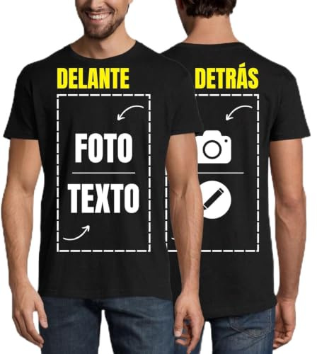latostadora Camiseta Hombre Mujer Personalizada y Regalos Personalizados | Camisetas Personalizadas Hombres - Camisetas Para Personalizar 2 Caras - Camiseta Personalizable Por Delante y Detrás