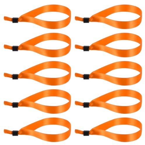 PATIKIL 100Pcs Bracelets de Poignet en Tissu Jetables Réglables pour Événements Orange