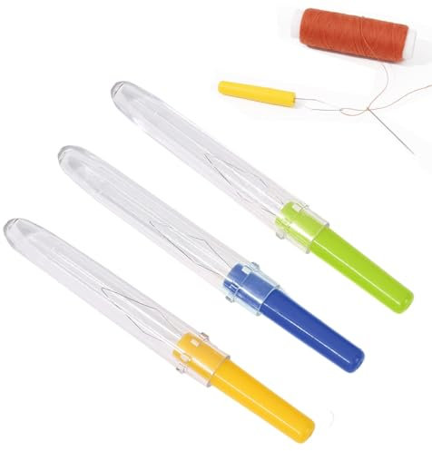 Needle Threader Tool - Automatic Needle Threader | 3 Small Household Sewing Tool - Portable Sewing Accessories, Colorful Needle Threader for Elderly, Universals Sewing Tool with Cover