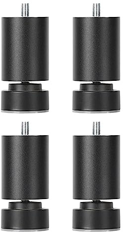 Llazsybz Lot de de Table en Alliage pour Meubles, Pieds de Canapé, Filetage, Pieds de Cadre de Lit pour Tables Basses, Tables à Manger, Armoire, Noir 12cm