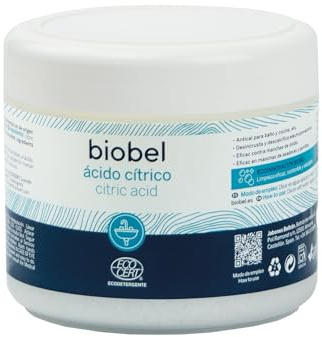 Biobel - Ácido Cítrico Ecológico Monohidrato - Sin Perfume - Ingredientes naturales - 500 gr