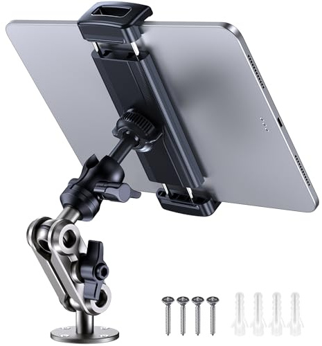 Lucrave Supporto Tablet Auto, Base Robusta per Foratura, Supporto Tablet per Auto, Supporto Tablet Auto Regolabile a 360° per Muro o Camion, Adatto per iPad Pro/Air/Mini/Galaxy Tab, Tablet da 4,7–13