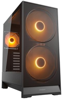 COUGAR Boîtier tour intermédiaire Airface 180 ATX, GPU 340 mm, ventilateurs avant PWM ARGB pré-installés, capacité maximale de 8 ventilateurs, panneau de filtre magnétique, connecteur inversé de carte