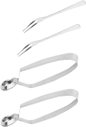 iplusmile 4 pezzi Pinze e Forchette per Lumache in Acciaio Resistente Multiuso per Servire e Degustare Lumache Mare e Snack Utensili Resistenti e Pratici per Ristoranti e Uso Quotidiano
