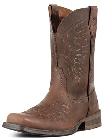 ARIAT Mens Rambler Phoenix Western Boot Distressed Brown 10