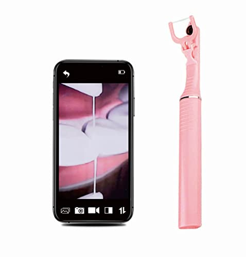 Miredor Fil dentaire visuel sans fil, nettoyeur de dents WiFi, détartreur buccal intelligent avec endoscope Camara 3.0 mégapixels pour appareils ISO et Android, 50 fils de rechange gratuits (rose)