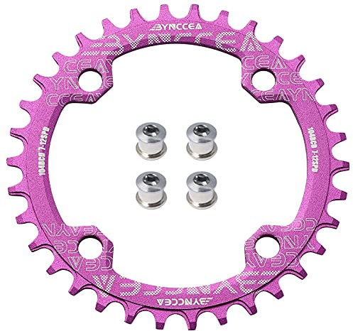 Bynccea Corona rotonda 104 BCD 32T 34T 36T 38T stretto singolo anello catena largo con 4 pezzi ruota dentata viti 8 9 10 11 12 velocità per bici da strada, MTB BMX bicicletta