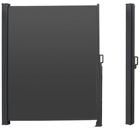 Canopée Store Latéral Extérieur 180 x 300 cm - Paravent Rétractable en Aluminium - Brise-Vue Balcon Terrasse Jardin - Gris Anthracite