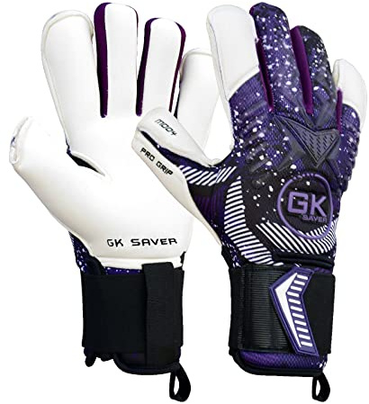 GK Saver Football Goalkeeper Gloves - MODESTY Series | Professional Soccer Goalie Gloves with Anti-Slip Palm and Removable Savefingers | Sizes 6-11 (MD04 YF SIZE 8) (MD04 YES Savefingers, SIZE 6)