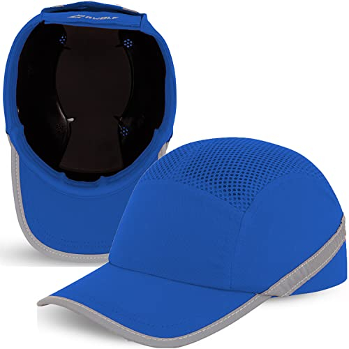 BWOLF TRIVOR Anstoßkappe Herren Stoßkappe Sicherheitskappe Sicherheitshelm mit ABS-Schale EN 812 mit Reflexstreifen Schutzhelm Helmkappe, Navy