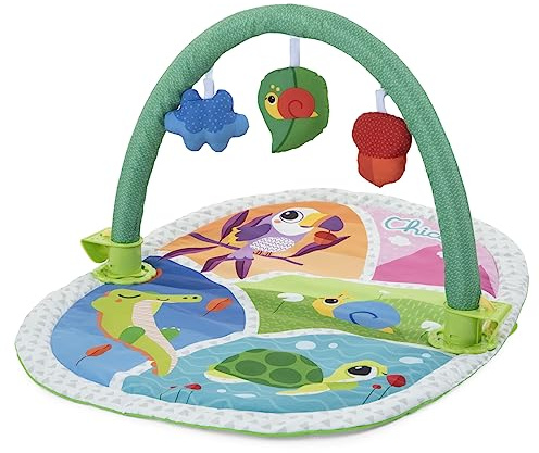Chicco Gimnasio de Actividades 3 en 1, Gym Multifuncional para Bebés con Alfombra de Juego, Arco de Juego con 3 Colgantes y Panel para Cama, Compatible con Cuna Next2Me, Juguete Bebés 0+ Meses
