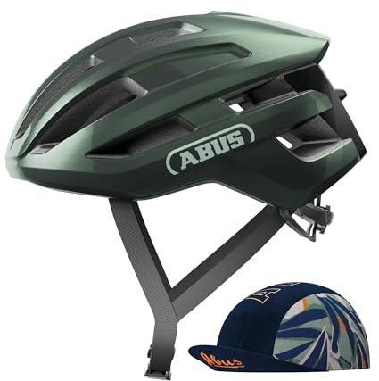 ABUS Rennradhelm PowerDome ACE - mit ABUS Race Cap - leichter Fahrradhelm mit cleverem Belüftungssystem - Made in Italy - für Damen und Herren - Grün, Größe L